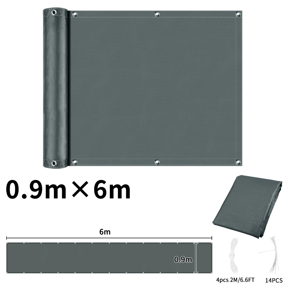 Waterproof UV-Protection Balcony Privacy and Sunshade Screen with Grommets