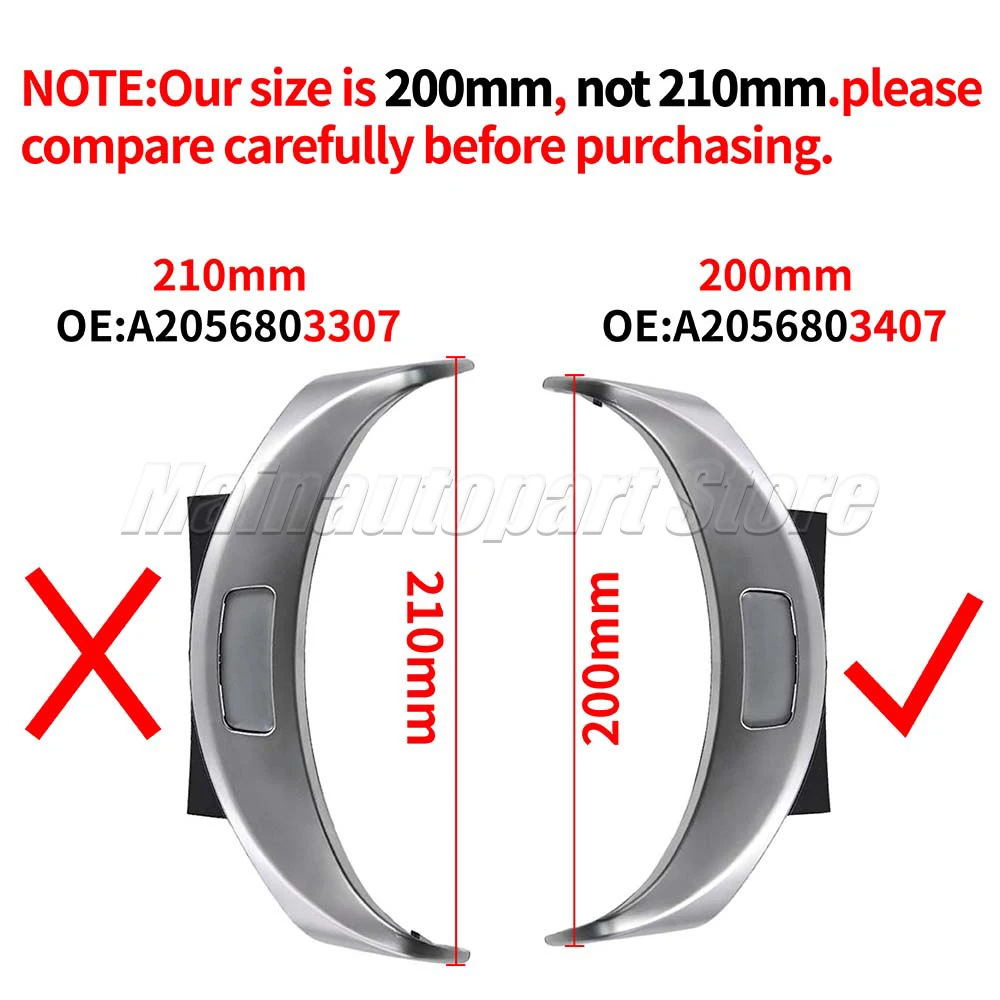 A2056803407 Console Armrest Cover Switch Silver 200mm Central Glove Box Button For Mercedes BENZ C W205 W253 C200 C250 C300 C