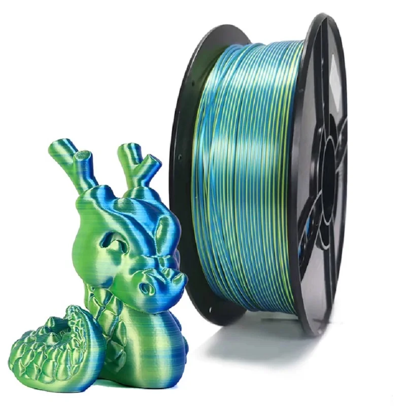 3D 프린터용 듀얼 컬러 PLA 필라멘트, 투톤 3D 인쇄 재료, 매직 투 컬러, 승화 듀오톤 실크 필라멘트, 1.75mm