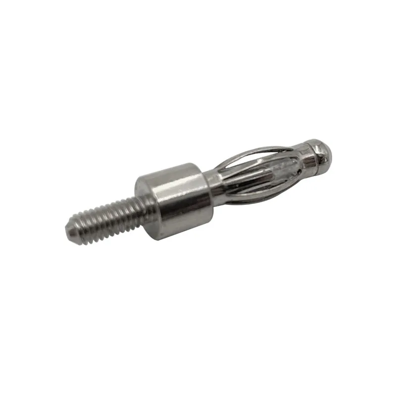 40PCS 4mm Banana Plug Thread 3mm / 4mm Panel Mount M3 / M4 Bolt Fitted Uninsulated Plugs Adaptor Connector