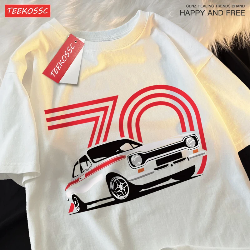 Vintage altes Auto 70. Jubiläum Männer Frauen T-Shirt Druck O-Ausschnitt T-Shirt Kreativität Baumwolle Tops Cartoons Sommer Paar T-Shirts – Detail 12