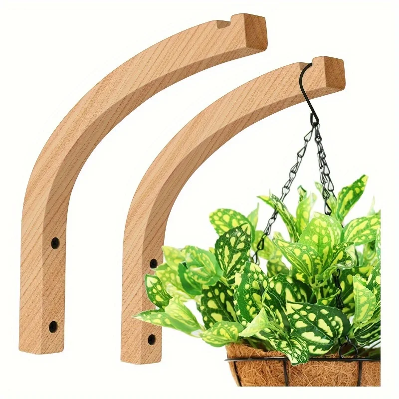 1/2pcs Plant Hanger Wall Planters for Indoor Plants Wooden Wall Mounted Hanging Plant Hooks Basket Hooks plant hanger