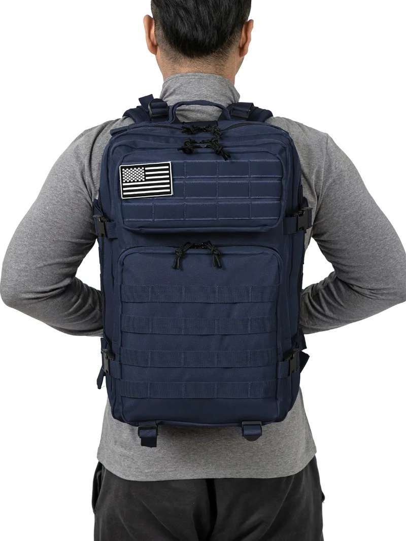 45L Tactical Backpack - Large Capacity Outdoor Hiking  Camping Bag for Men  Women