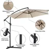 10ft Cantilever Patio Umbrella, Offset Hanging Outdoor Table Umbrella with Tilt Crank, 6 Sturdy Ribs and Cross Base, UV 5