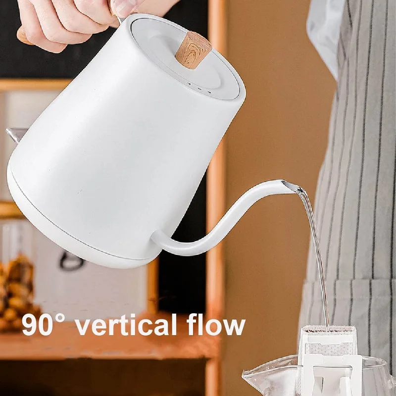 110V/220V Electric Kettle Gooseneck Hand Brewed Coffee Pot Office 304 Stainless Steel Quick Kettle Teapot Auto Power Off 800ml 3