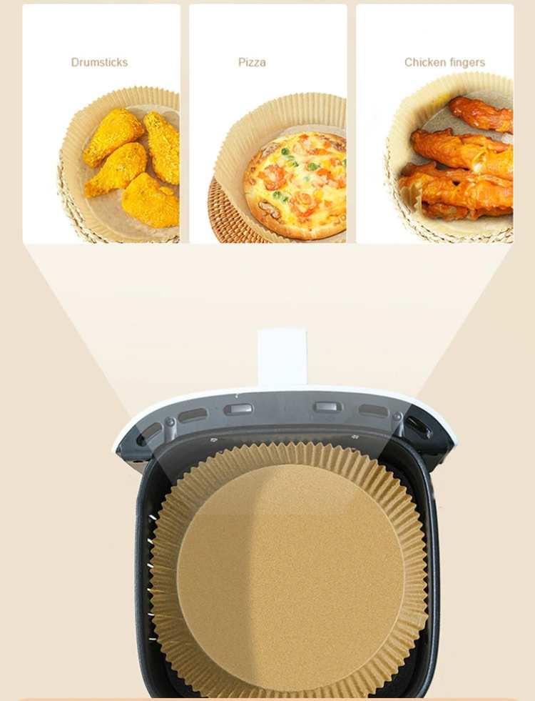 Description Picture 2 of itemAir Fryer Paper Silicone Oil Paper Tray Food Disposable Liner Kitchen Cookers Oil-proof Barbecue Plate Steamer Fryer Baking 50pc
