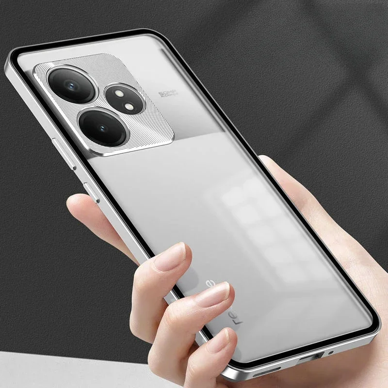 Aluminium Alloy Metal Frame Shockproof Clear Back Case