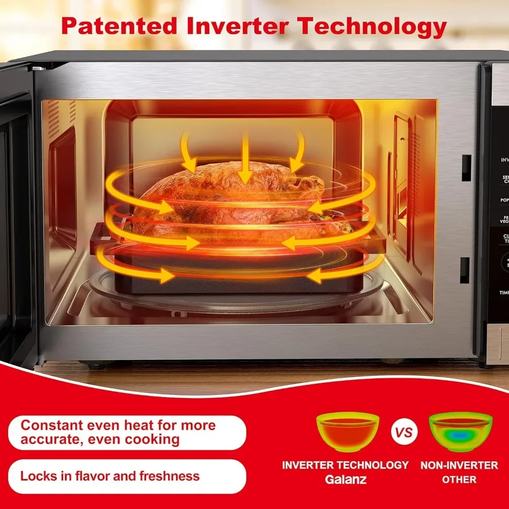 Microwave Oven, Sensor Cook & Sensor Reheat, 10 Variable Power Levels, Express Cooking Knob, 1250W 2.2 Cu Ft Stainless Steel 4