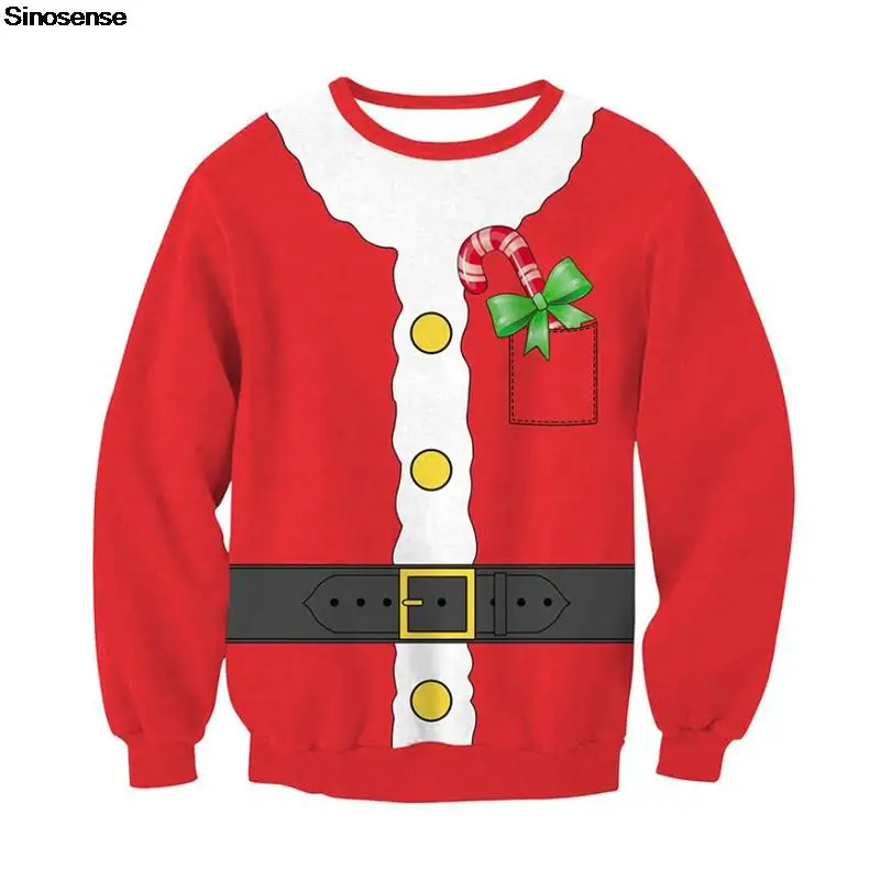 

Men Women Autumn Winter Ugly Christmas Sweater Pullover New Year Eve Xmas Jumper Tops 3D Novelty Print Holiday Party Sweatshirt