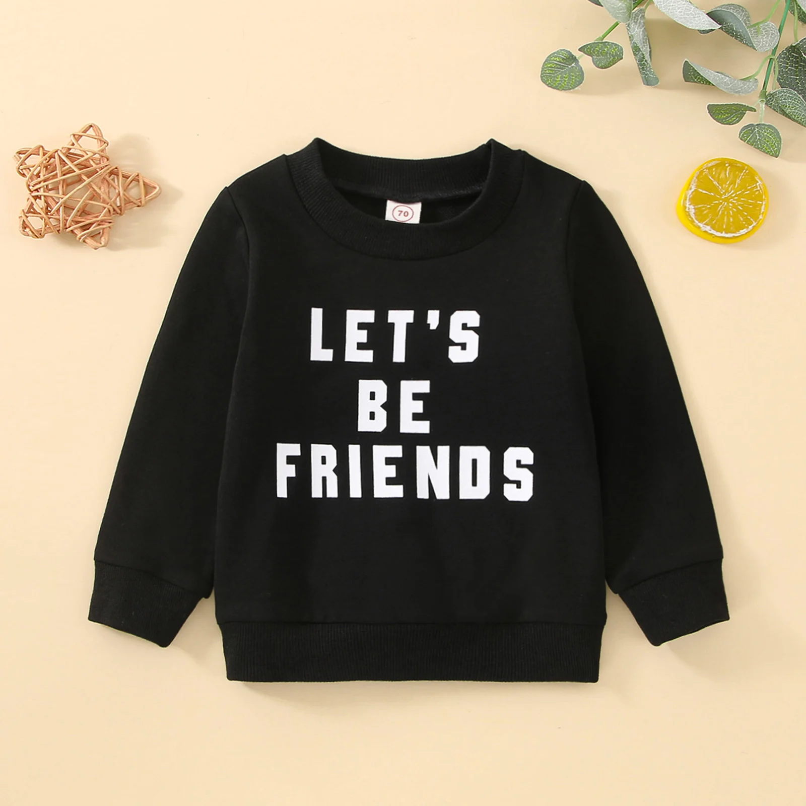Citgeett Autumn Infant Baby Girls Boys Long Sleeve Sweatshirt Letter Print Casual Loose Spring Clothing Suit