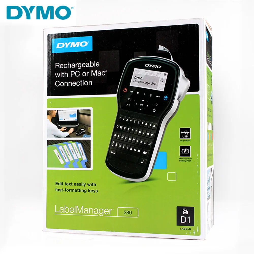 

Для принтер для этикеток DYMO LM-280 ручной лампы в китайском и английском языках может быть подключен к компьютеру