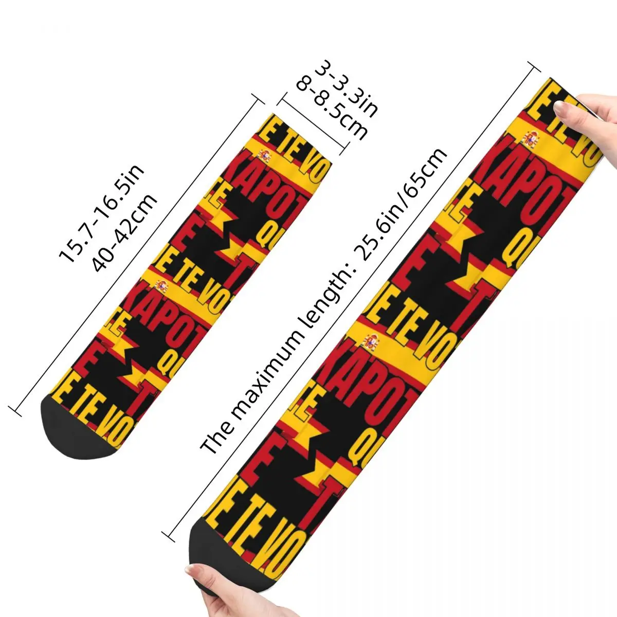 Retro Que Te Vote Txapote Sports Socks Meme Polyester Long Socks for Women Men Sweat Absorbing