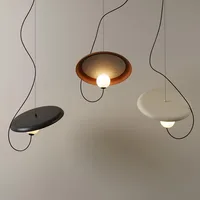 Nordique Restaurant moderne minimaliste chambre île comptoir Bar concepteur Table à manger disque réglable pendentif LED lumière 2