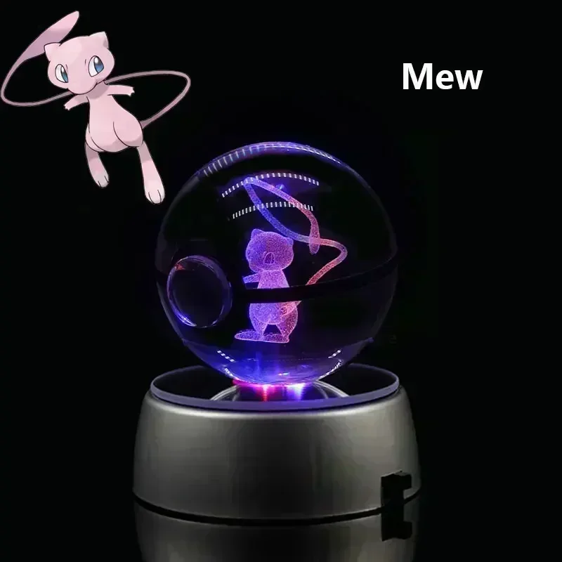 LEDライトベース付きポケモンクリスタルボール,3Dおもちゃ