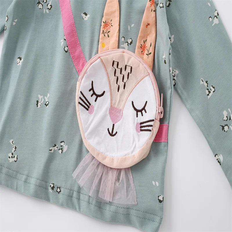 Jumping Meters 2-7T Real Bag Girl Long Sleeve Girls T Shirts Kids Autumn Spring Kids Boys Clothes Fashion Dots Toddler Shirts 3