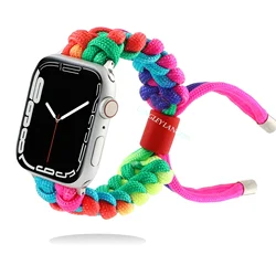 Braided Woven Sport Strap Wristband - Ultra2 45mm 49mm (Rainbow)
