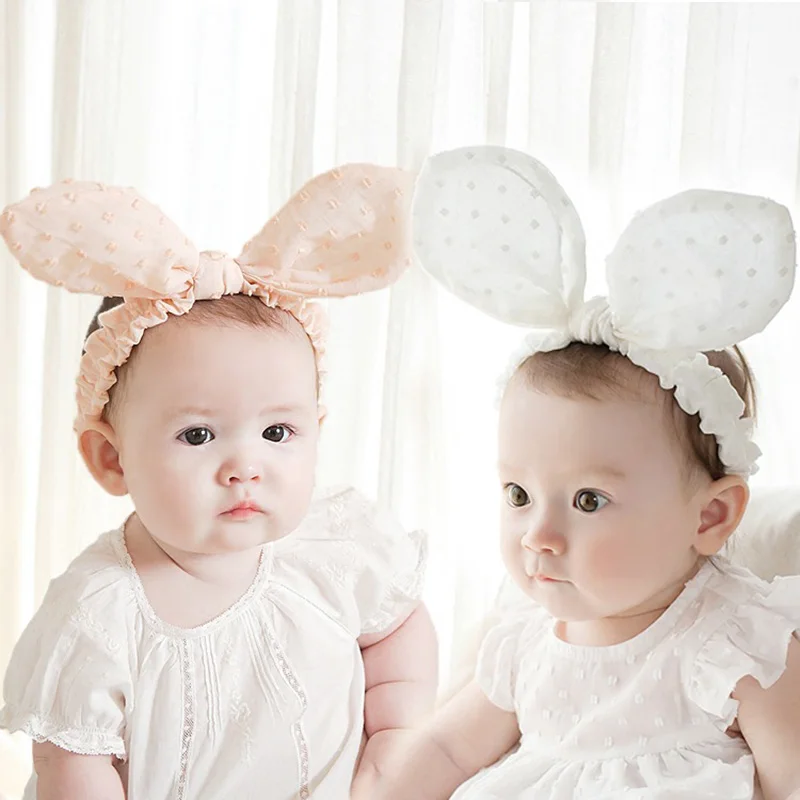 Cute Bunny Ears Baby Headband Korean Bows Elastic Hair Bands for Infant Girls Hairband Newborn Headwear Kids Hair Accessories