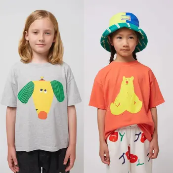 Boys T-shirts 2026 Summer Tops for Kids Short-sleeve Girls Tees Candy Color Children Shirts Cotton Teenager School Outfits 1