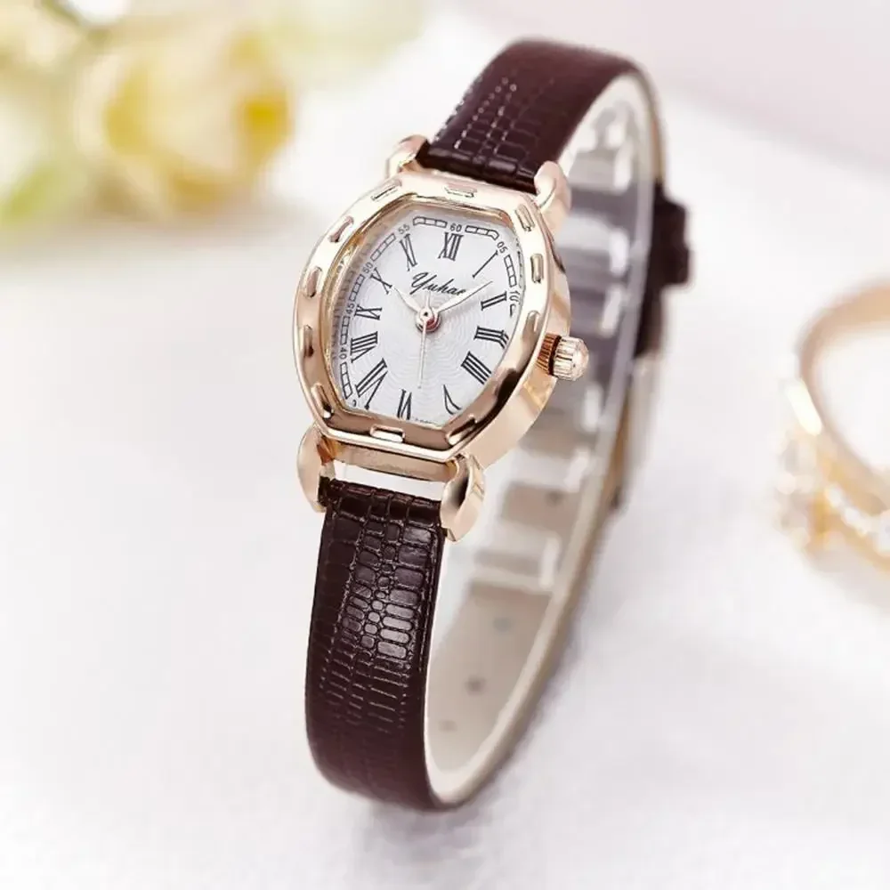 

Casual Women's Watches Bracelet Leather Strap Oval Quartz Ladies Watch Women Clock Wrist Watch Relogio Feminino Brown Clock