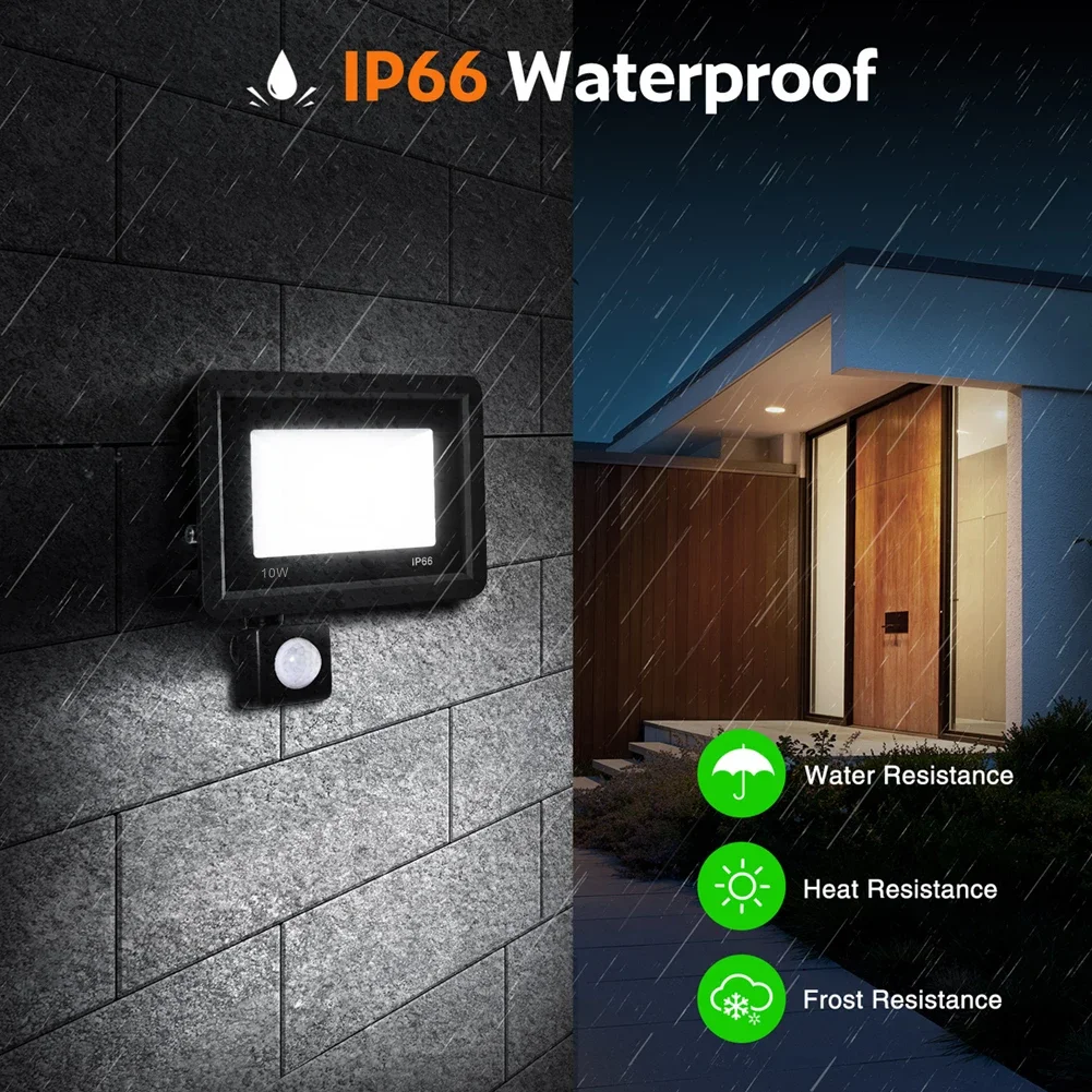 Description Picture 3 of itemLED PIR Motion Sensor Floodlight Outdoor Wall Light White Light 100W 50W 30W 20W 10W IP66 Waterproof LED Spotlight for Garden