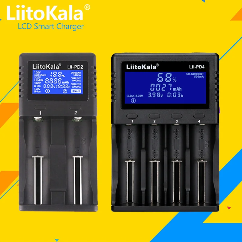 LiitoKala Battery Smart Charger for 18650 26650 1.2V 3.7V 3.2V Lithium-ion NiMH