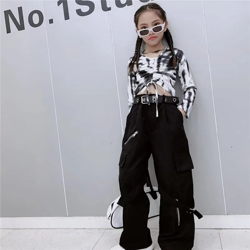 

Girls Tie-dyed Long Sleeve Tops 8 10 years Streetwear Dance Clothes Fashion Teenage Girl Outfits