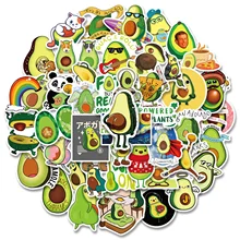 

50pcs Cute Avocado Cartoon Stickers Laptop Guitar Water Cup Skateboard Decoration Waterproof DIY Stickers Aesthetic Classic Toys