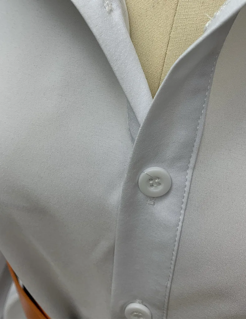 Vestido camisero holgado de manga larga con cinturón para mujer