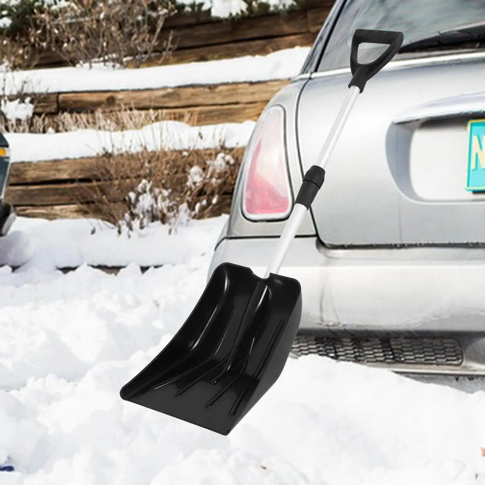 Telescopic Snow Shovel 70cm-90cm Portable Compact Adjustable Extendable Snow Removal Tool for SUV Truck Multifunctional Durable