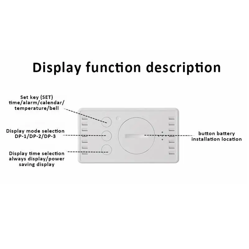 1Pc White LED Mirror Table Clock Snooze Display Time Night Light Desktop USB Alarm Clock Home Decor