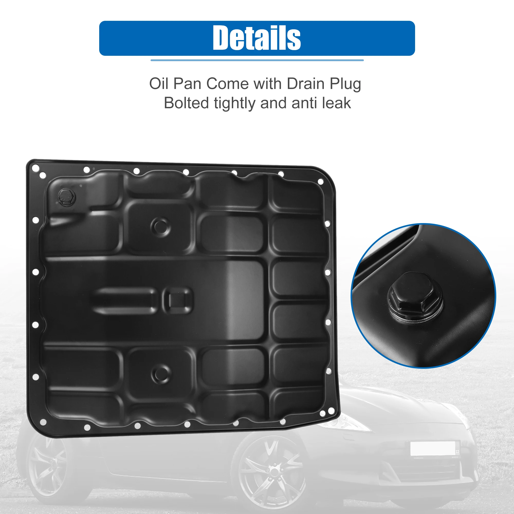 UXCELL 1set Auto Oil Pan for Nissan Armada 2003 2004 2005 2006 2007 2008 2009 2010 2011-2014 No.3139090X00/3139090X0B Black