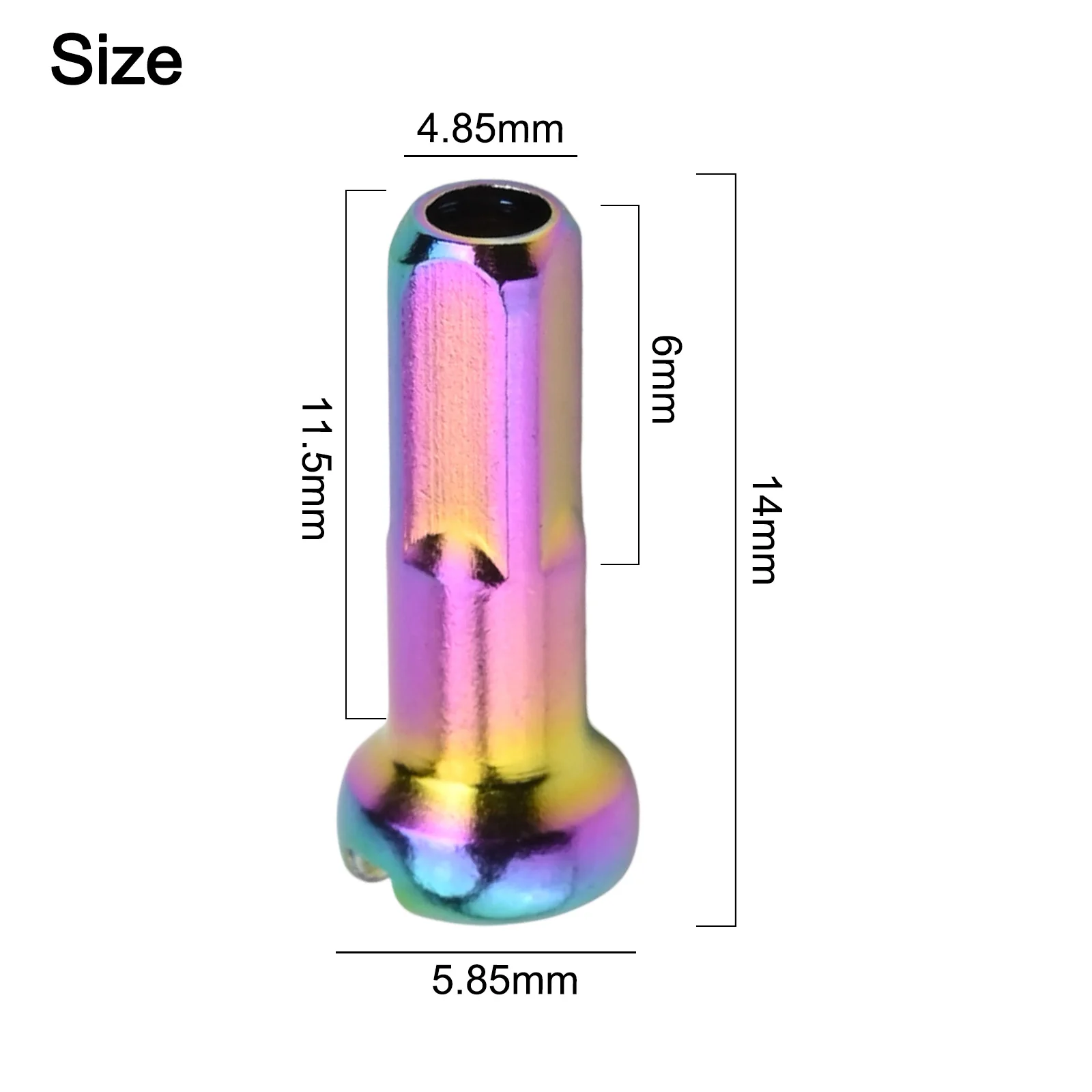 50Pcs Bike Road Bicycle Nipples 14x5.85mm Ultralight High Strength Copper Spokes Nipple Wheel Cap End Tip Road Bike Spoke Hats