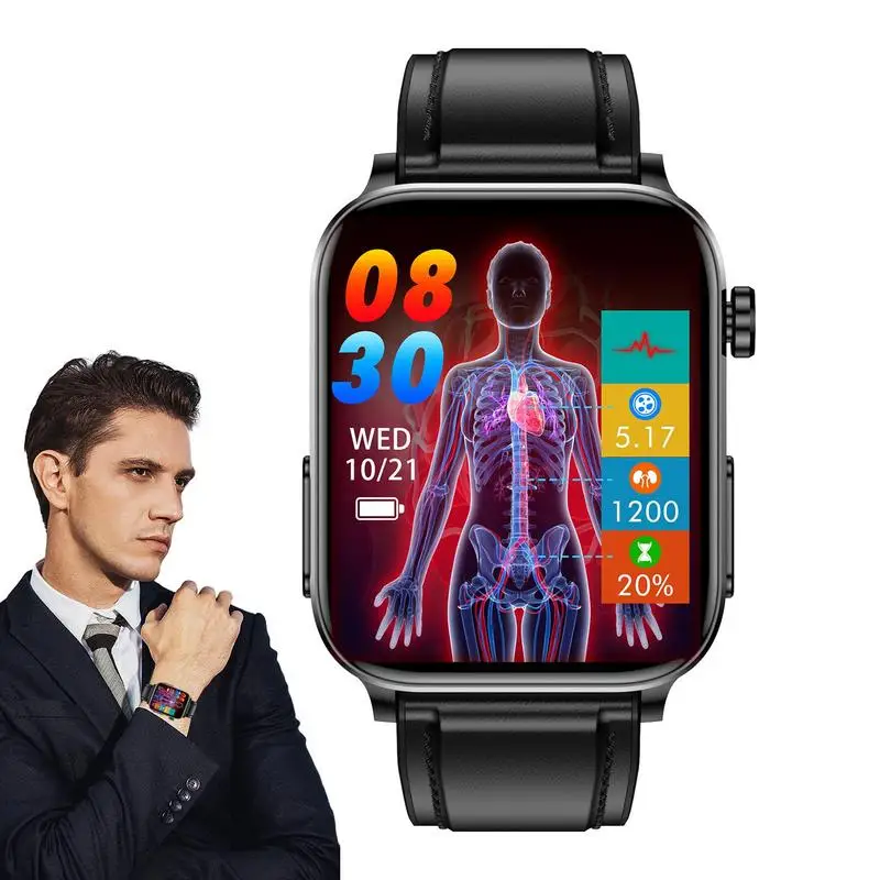 

1.96inch HD Non-invasive Smartwatch Global Version Blood Oxygen Heart Rate Monitor Waterproof Wireless Men Women Smart Watch