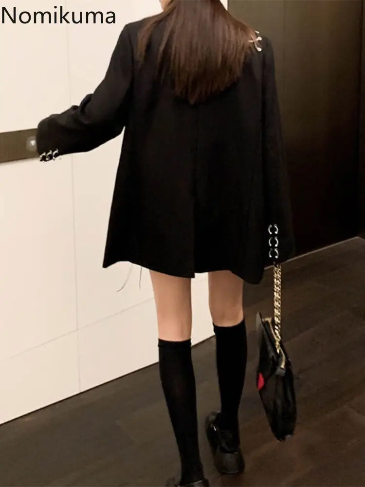 Black Blazer Women Clothing 2024 Ropa Mujer Streetwear Temperament Y2k Jackets Casual Fashion Bandage Korean Oversized Coats 6