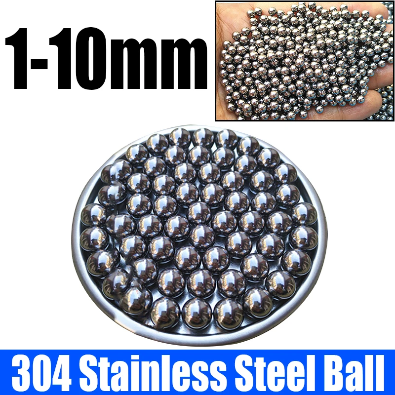 

10-1000PCS 304 Stainless Steel Ball High Precision Bearing Ball Small Smooth Solid Bead Ball Mini Round Bead Dia 1mm-10mm