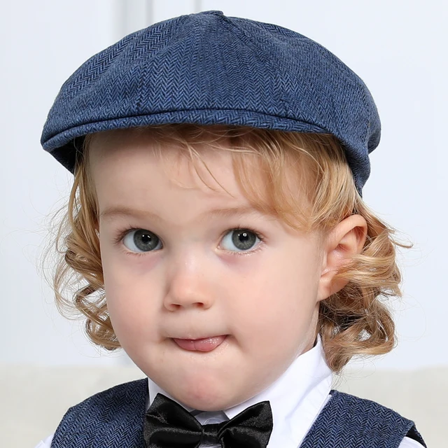 Baby Boys Octagonal Hats Kids Flat Hat Newsboy Cap Child Elastic Berets Children Vintage Driver Hat Winter Spring Caps 3