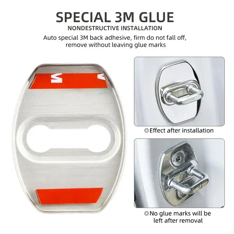 Car Styling Auto Door Lock Cover Anti-Rust For Chevrolet Trax Cruze Malibu Camaro Cavalier Equinox Orlando Lova RV Mon car door lock cover