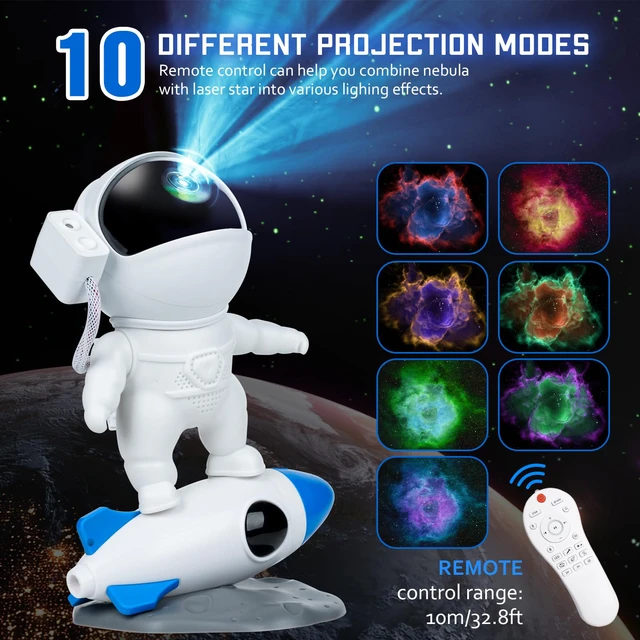 Space Buddy Projector, Astronaut Projector Galaxy Light, Star Galaxy  Astronaut Night Light Projector with Remote Control Timer, LED Lamp  Suitable for