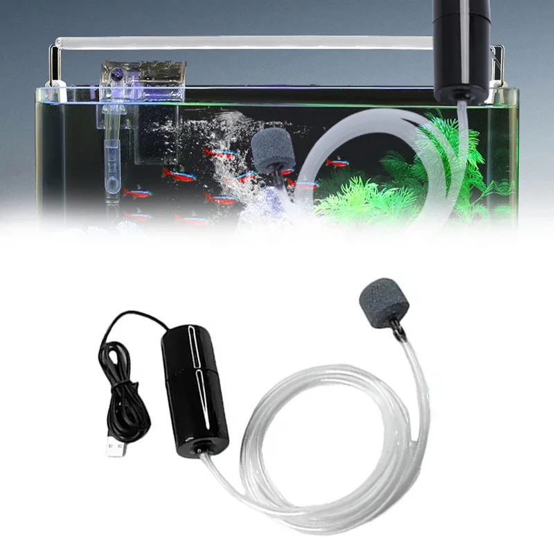 Aquarium Oxygen Air Pump Silent Portable USB Charging Oxygen Aerator Pump Small-scale Oxygenator Aquarium Accessories Fish Tank
