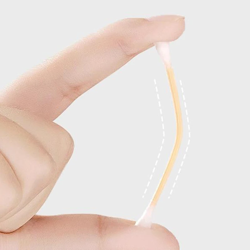 100/150/200Pcs 2-in-1 Ear Digging Spoon Double Ended Cotton Stick Ear Cleaner Disposable Cleaning White Cotton Swab Makeup Tool