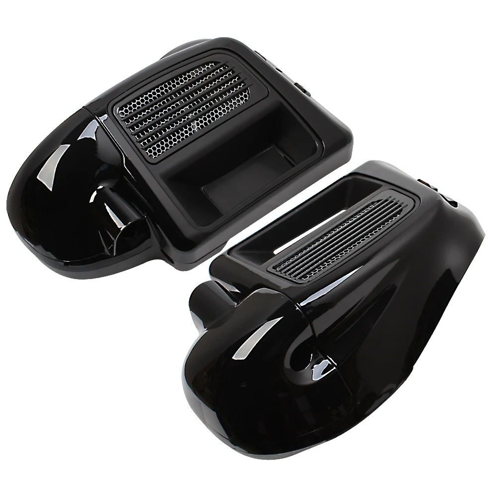 Motorcycle Gloss Black Lower Vented Leg Fairing Glove Box For Harley Touring Road King Electra Street Glide 2014-
