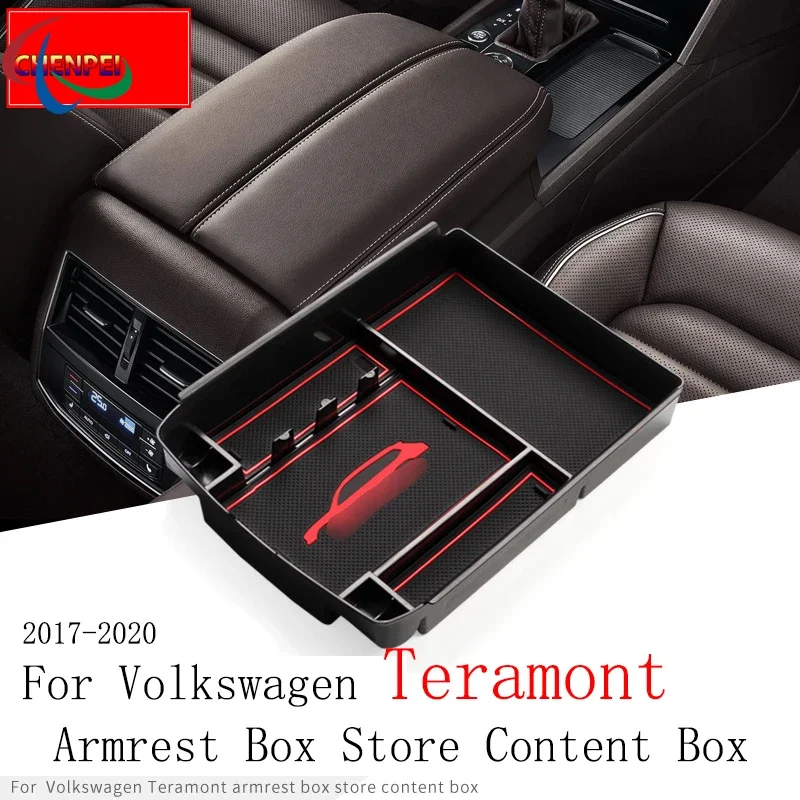 

For Volkswagen Teramont 2017-2020 Armrest Box Storage Box Modified Central Storage Box Car Accessories