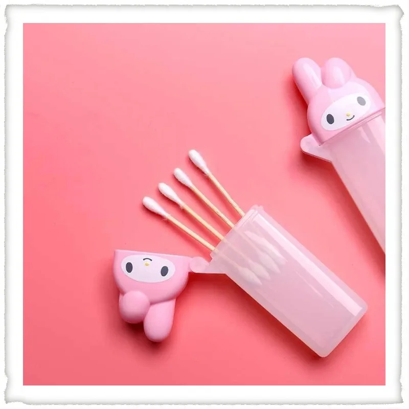 

Sanrio Hello Kitty Mini Toothpick Tube Kawaii Anime Kt Cat Portable Travel Makeup Cotton Swab Storage Box Floss Container with