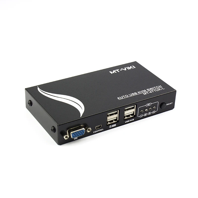 MTViki 4 Port Auto VGA Switch USB KVM Switch Hotkey Select with