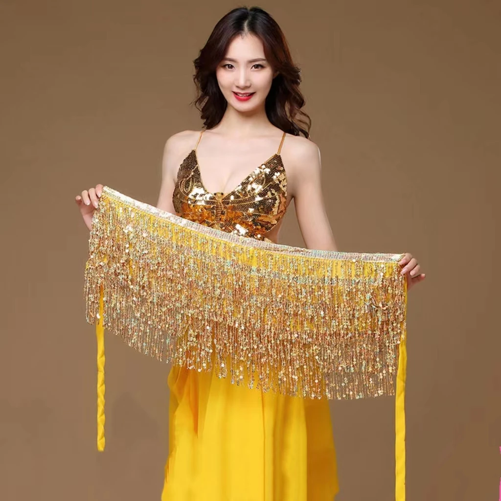 

Dance wear Practice Clothing Hip Scarf Colorful Rhinestone Adjustable Fit Coins Belly Dance Halloween festival outfit women