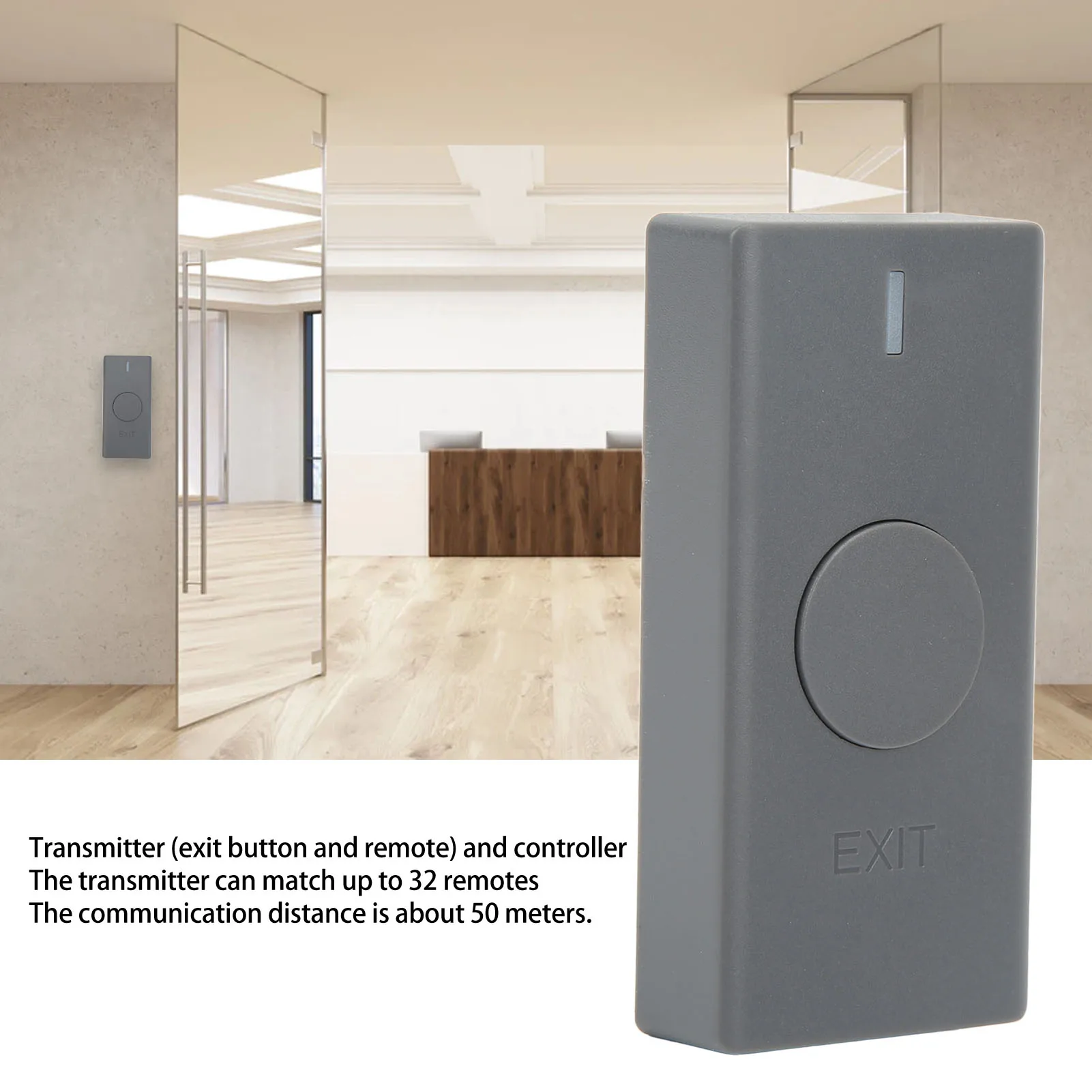 Door Access Control System Wireless Access Control System with Door Exit Button Controller Remote 12V for Entrance