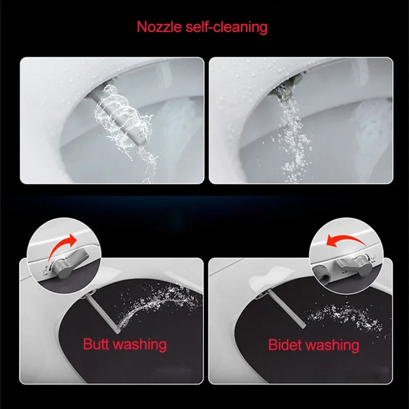 WETIPS No-Electric Bidet Toilet Seat Cold Water Double Nozzle Washer Tapa Inodoro Inteligente Toilet Lid Smart Bidet Cleaning
