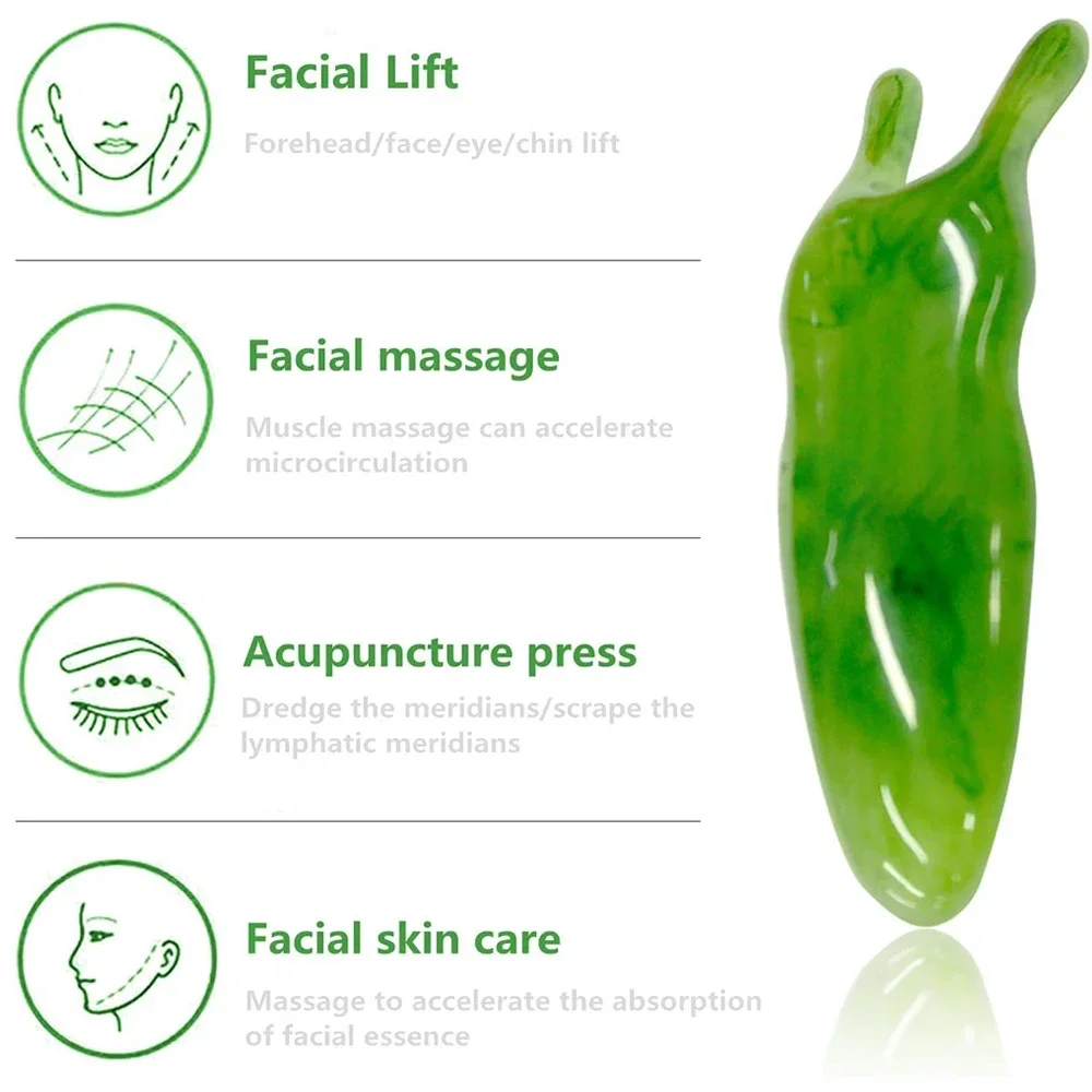 1PCS Natural Jade Nose Shaper Nose Facial Massage Nose Lifter Jade Therapy Massage Tool Beauty Tools Guasha Jade Stick Skin Care