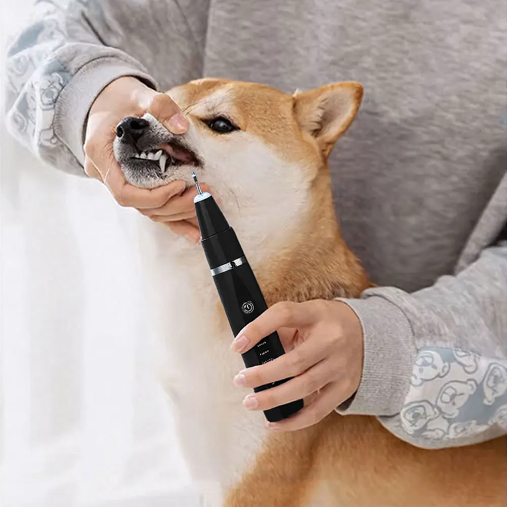 Tieker Ultrasonic Pet Teeth Cleaner Set Cat Dog Grooming Teeth Cleaner Oral Whitening Cleaning Tool Pet Electric Toothbrush
