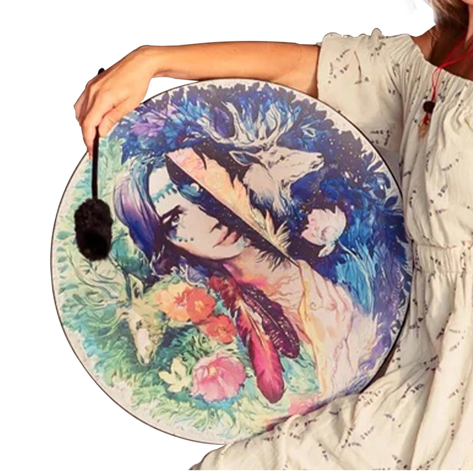 Handmade Shaman Drum Innovative Shamanic Drum With Beater Siberian Music Spiritual Bass For Spiritual Music Sound Of